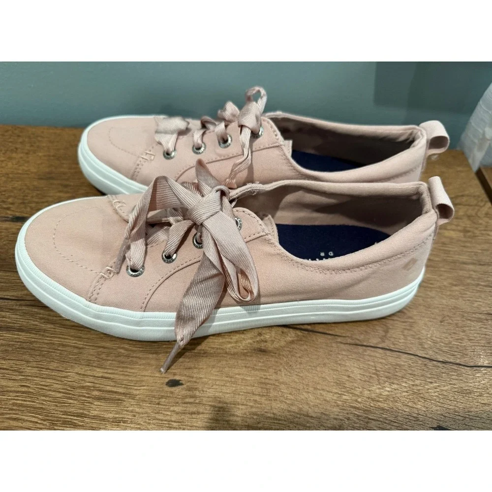 Sperry Top-Sider‎ Women's 7.5M Memory Foam Canvas Lace-Up Sneakers Pink